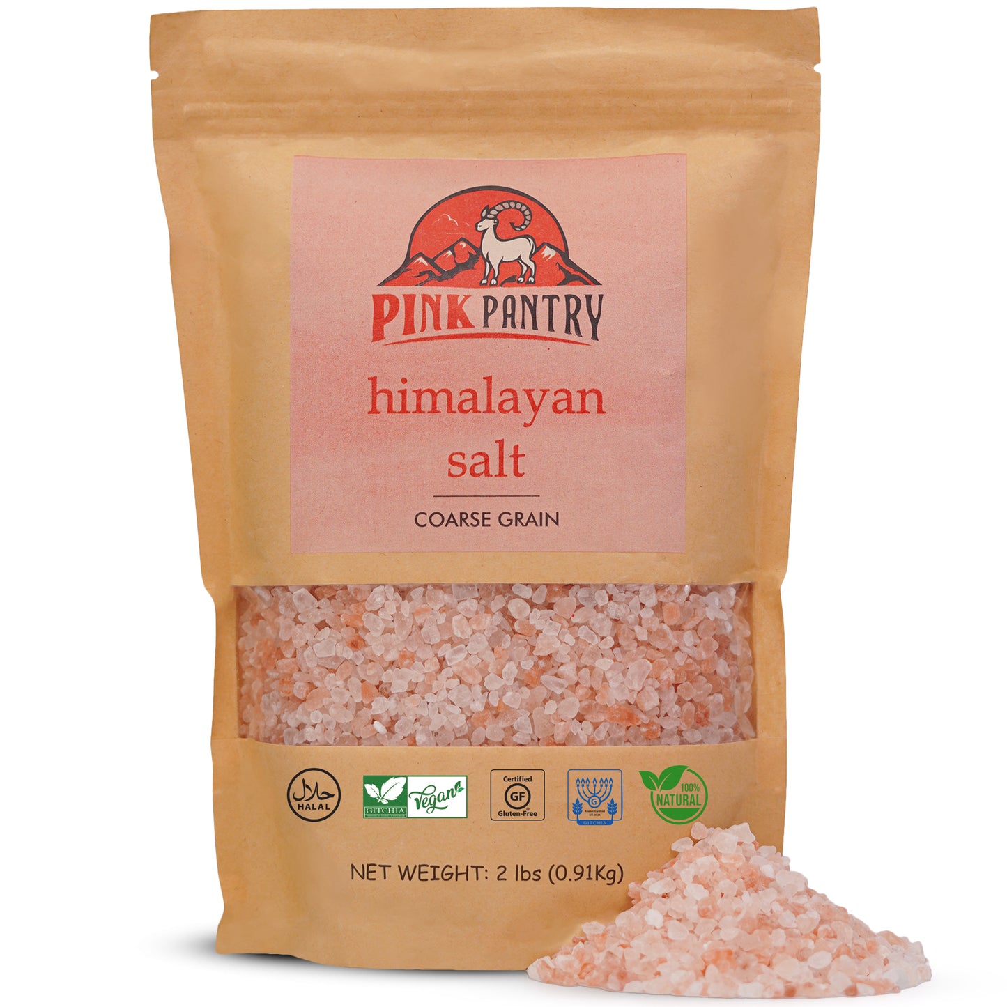 Himalayan Pink Salt (Coarse Grain) 2 lbs (0.91 kg)