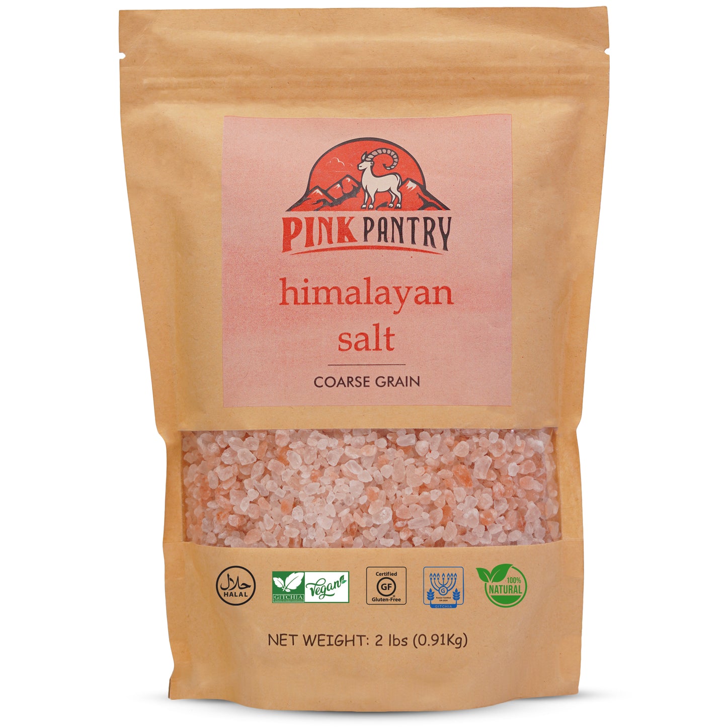Himalayan Pink Salt (Coarse Grain) 2 lbs (0.91 kg)