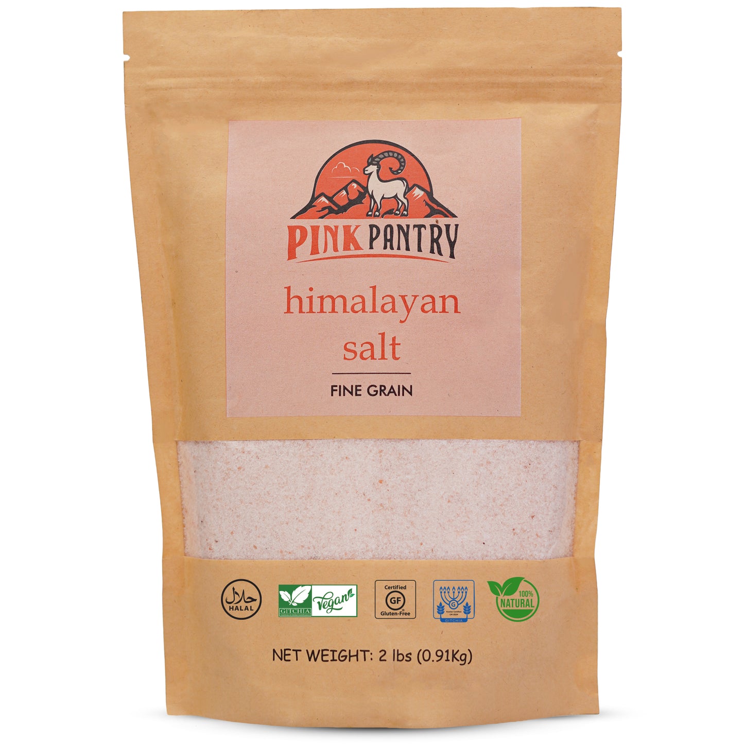 Himalayan Pink Salt (Fine Grain) 2 lbs (0.91 kg)