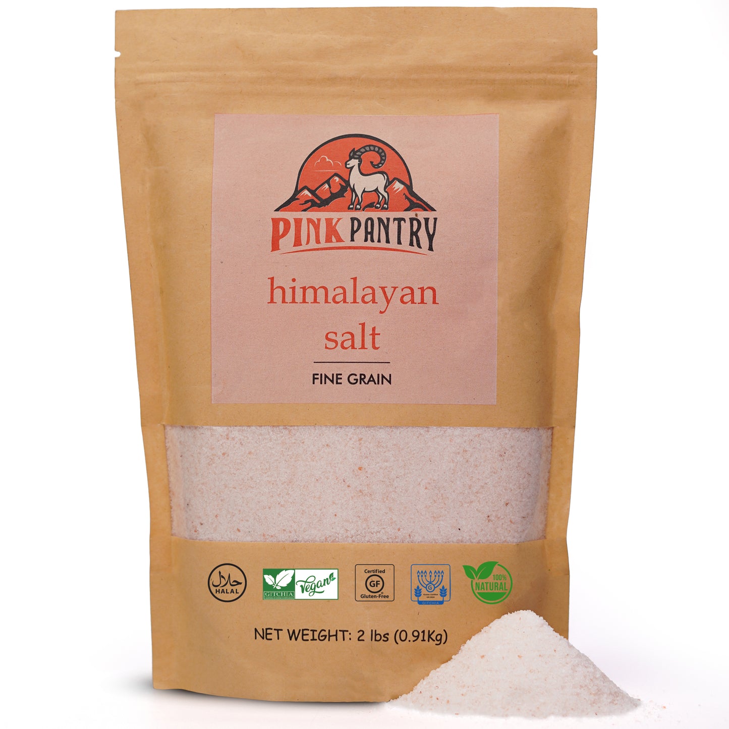 Himalayan Pink Salt (Fine Grain) 2 lbs (0.91 kg)